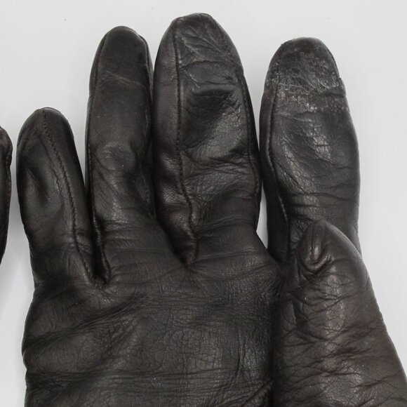 Neiman Marcus leather dark brown, cashmere lined, 7.5 ladies gloves - Picture 3 of 5